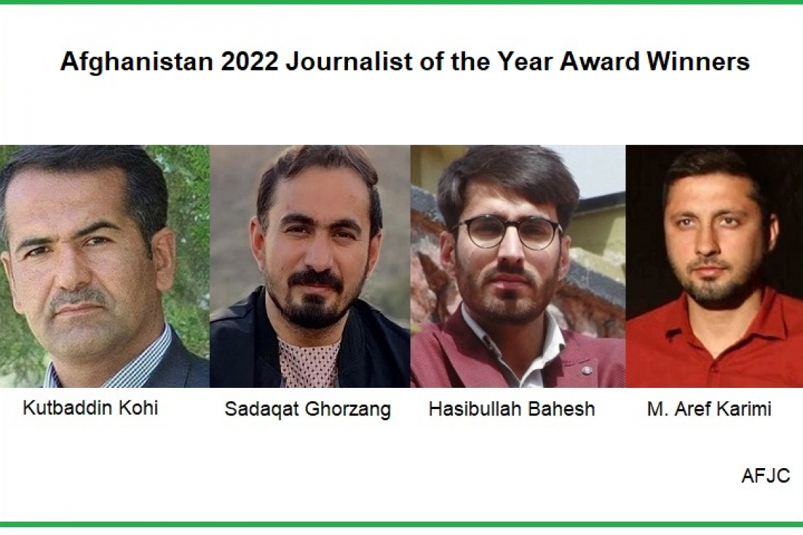 Four Journalists Jointly Receive the Afghanistan Journalists of the Year Award 2022